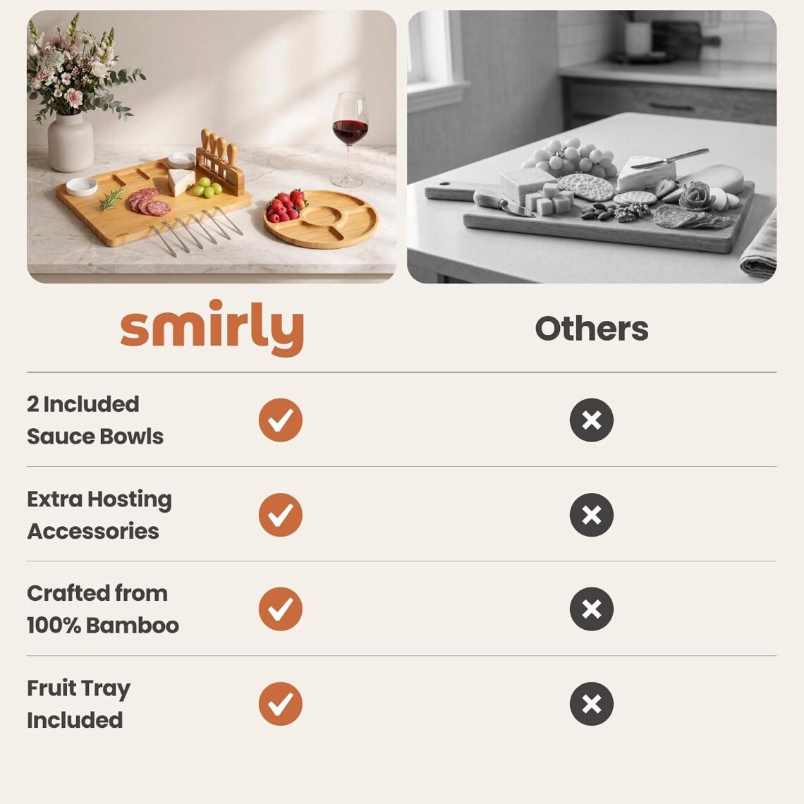 Best Cheese Board Set – SMIRLY Large Bamboo Charcuterie Platter Review