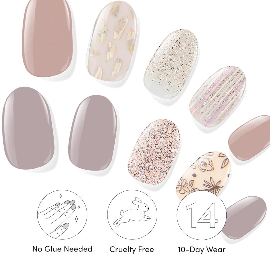 Best Nail Art Wraps – Dashing Diva Gloss Nail Strips Bundle – The Best Sellers Collection – Lavender Dreams & After Glow – UV Free, Chip Resistant, Long Lasting Gel Stickers – Contains 2 Sets Review