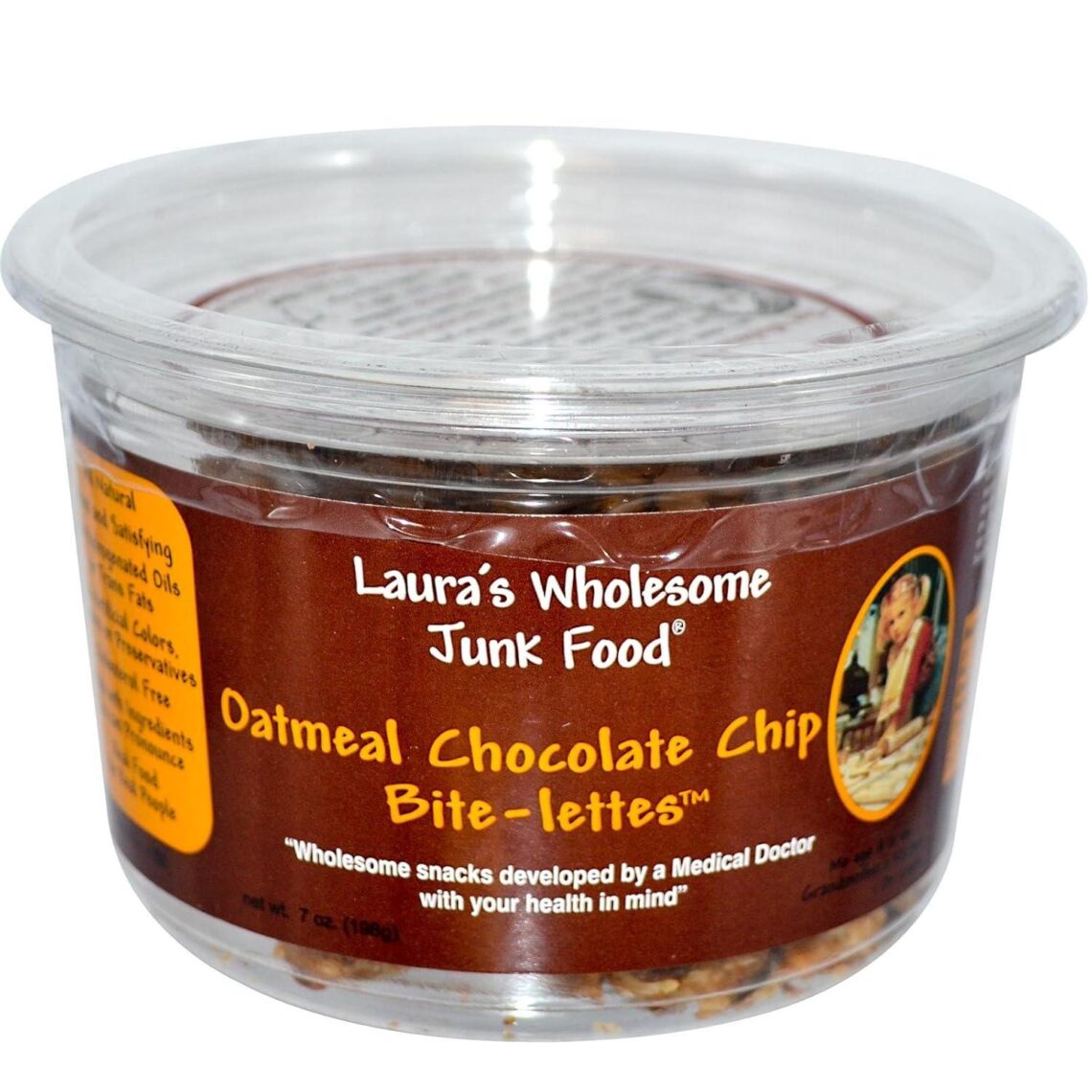 Best Healthy Cookies – Laura’s Wholesome Junk Food Cookie, Oatmeal Choc Chip, 7 Ounce