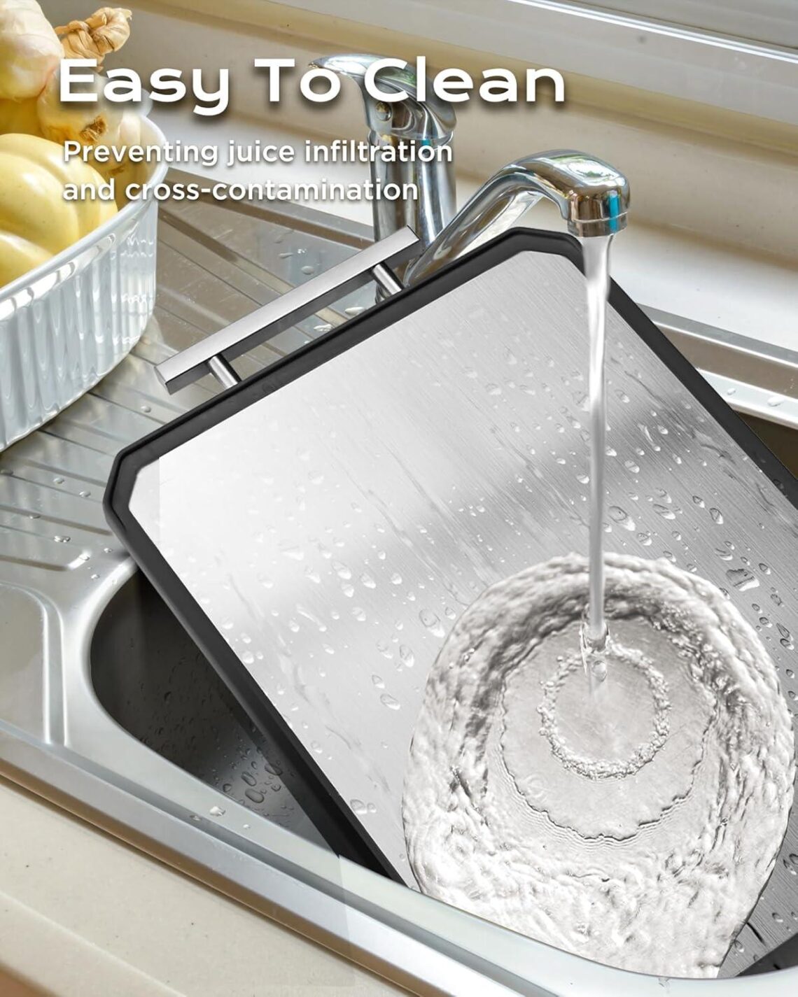 Best Kitchen Cutting Board – SNOWCLAD Stainless Steel, Non Toxic | Double Sided, Dishwasher Safe [16x11Inch] Review