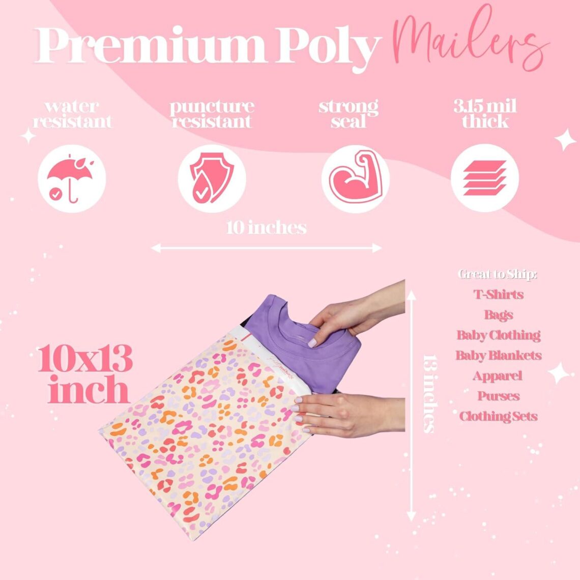 Best Shipping Bags – Pretty Package Store Poly Mailer Variety Pack, Heavy Duty Waterproof Self-Seal Envelopes Review