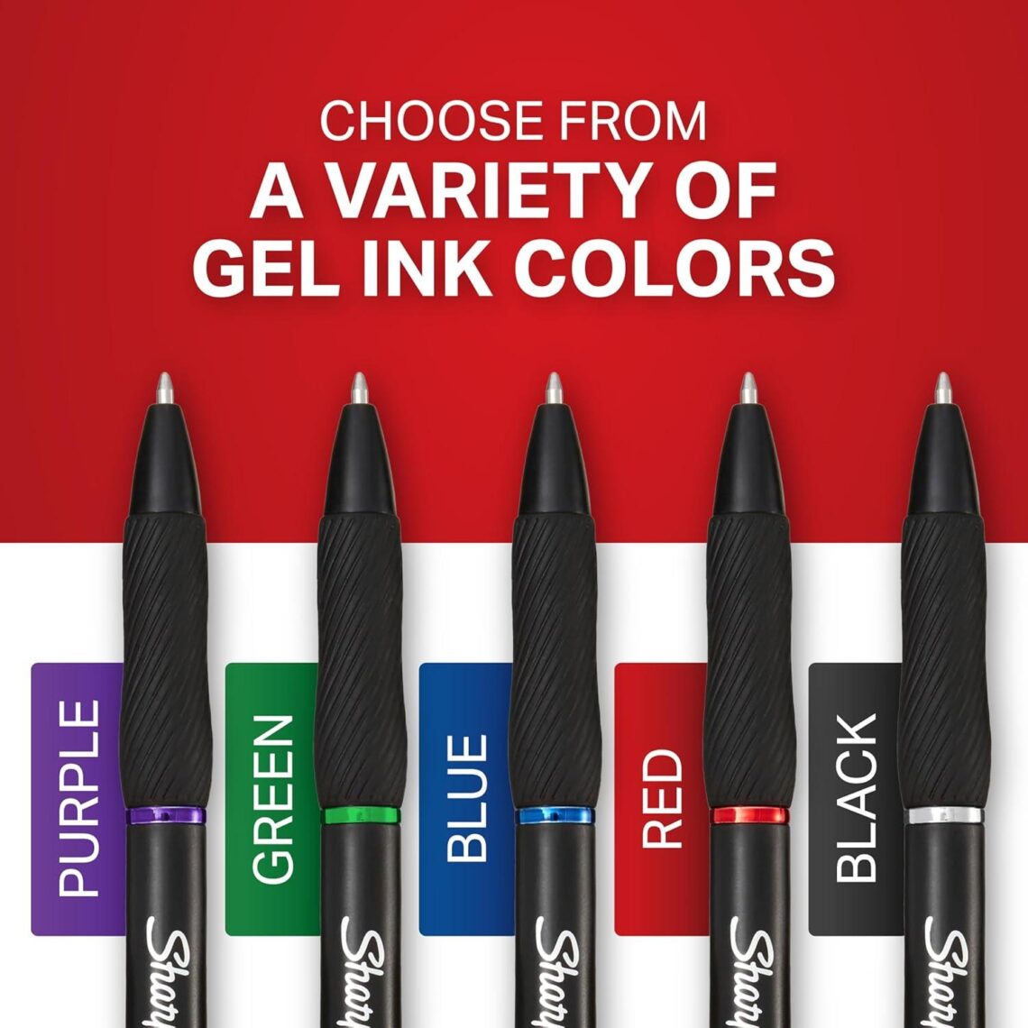 Best Writing Supplies – Sharpie S-Gel Pens, Medium Point (0.7mm), Black Ink – Ideal for Note-Taking, Journaling, Drawing