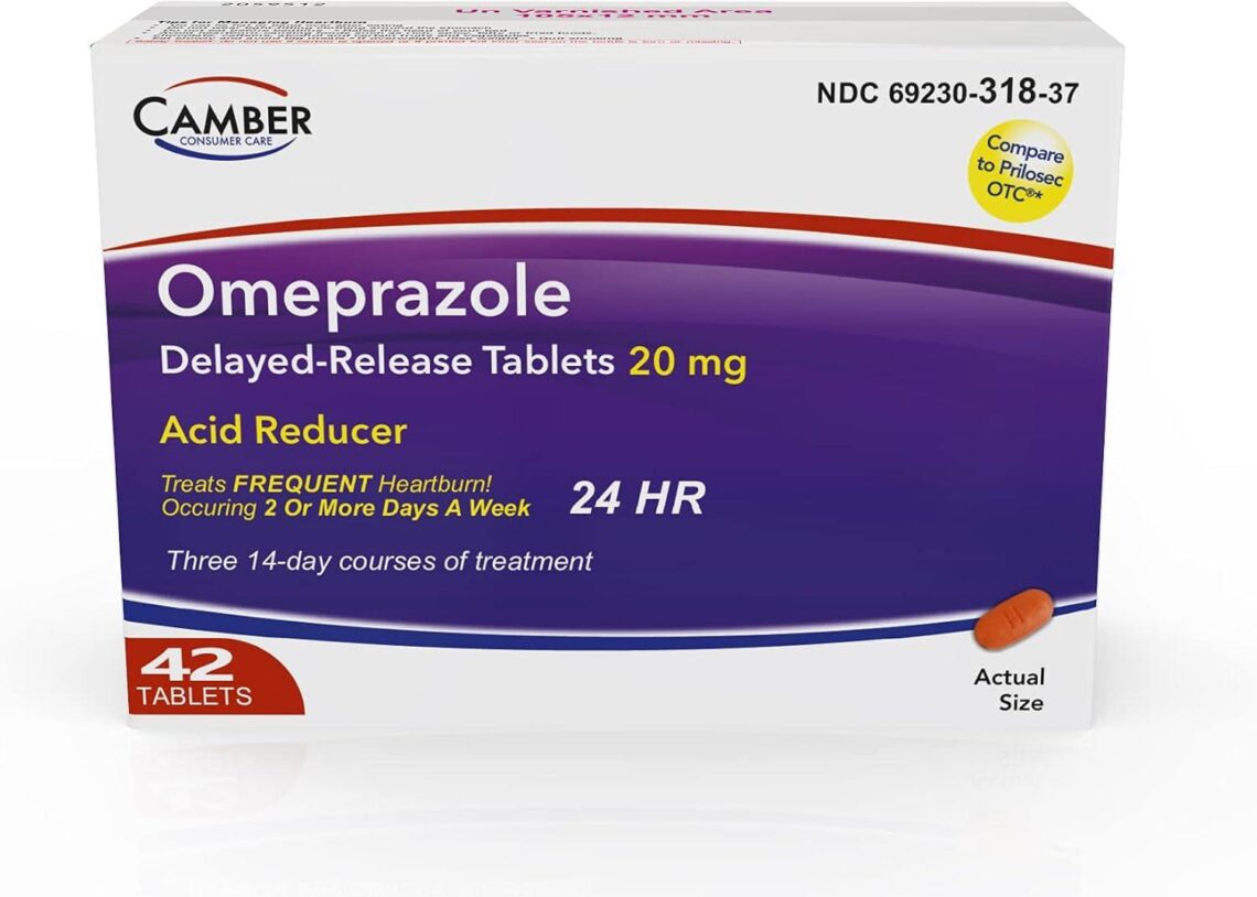 Best Heartburn Relief – Camber Omeprazole 20mg Delayed-Release Tablets, 42 Count Review