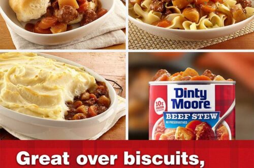 Best Meal Solution – DINTY MOORE Beef Stew, 15 oz (12 Pack), Fully Cooked & Ready-To-Eat with Fresh Potatoes & Carrots, Gluten-Free, 10g Protein, No Preservatives, Perfect for Noodles, Biscuits & Hot Pies