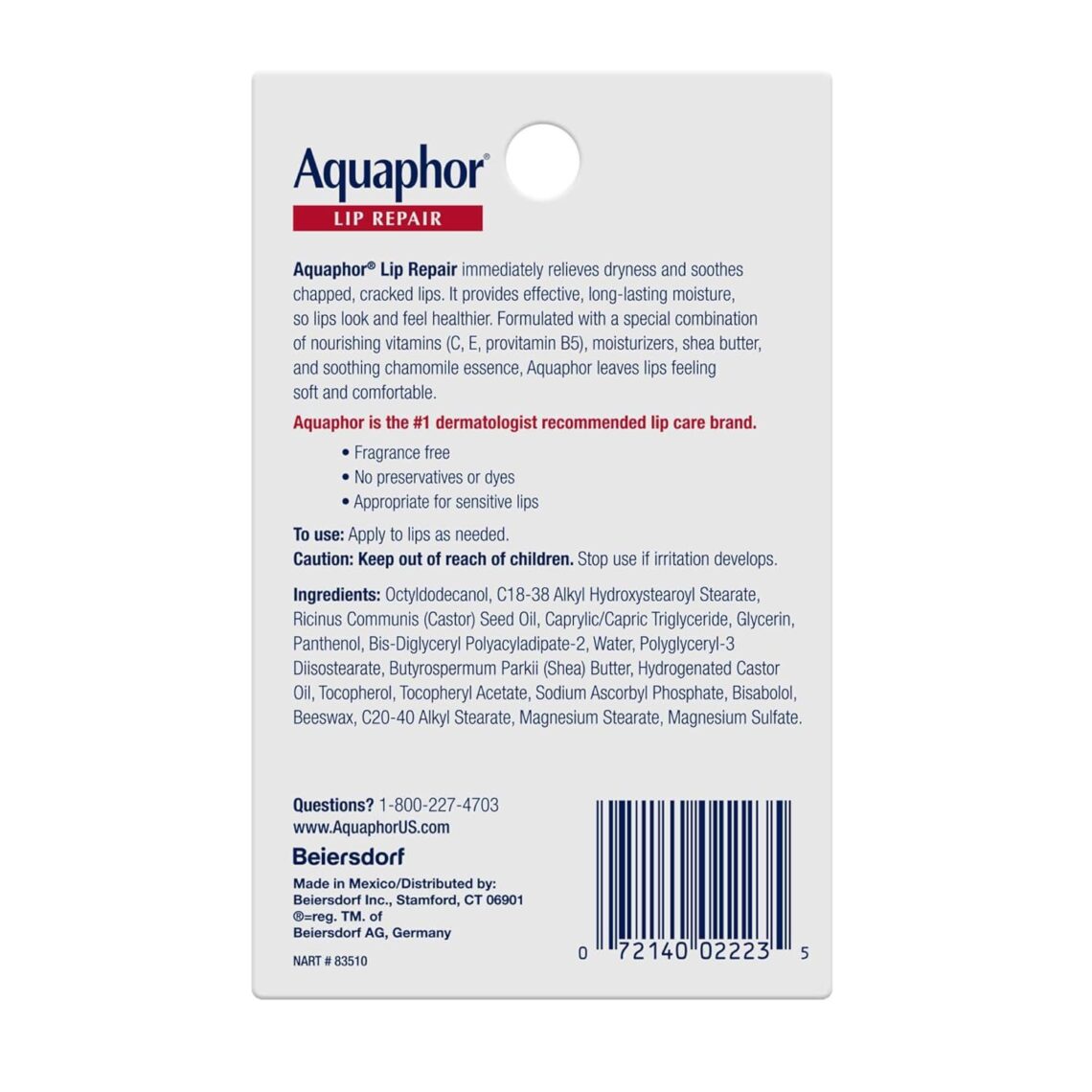 Best Lip Care – Aquaphor Lip Repair Ointment, Moisturizing Lip Balm Pack, Relieves Dryness