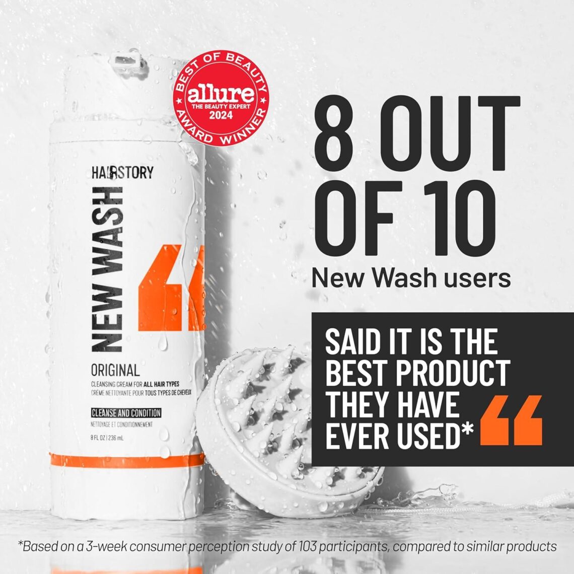 Best Hair Care – Hairstory New Wash Original – Detergent Free Shampoo and Conditioner in One, Sulfate Free Cleansing Cream Review