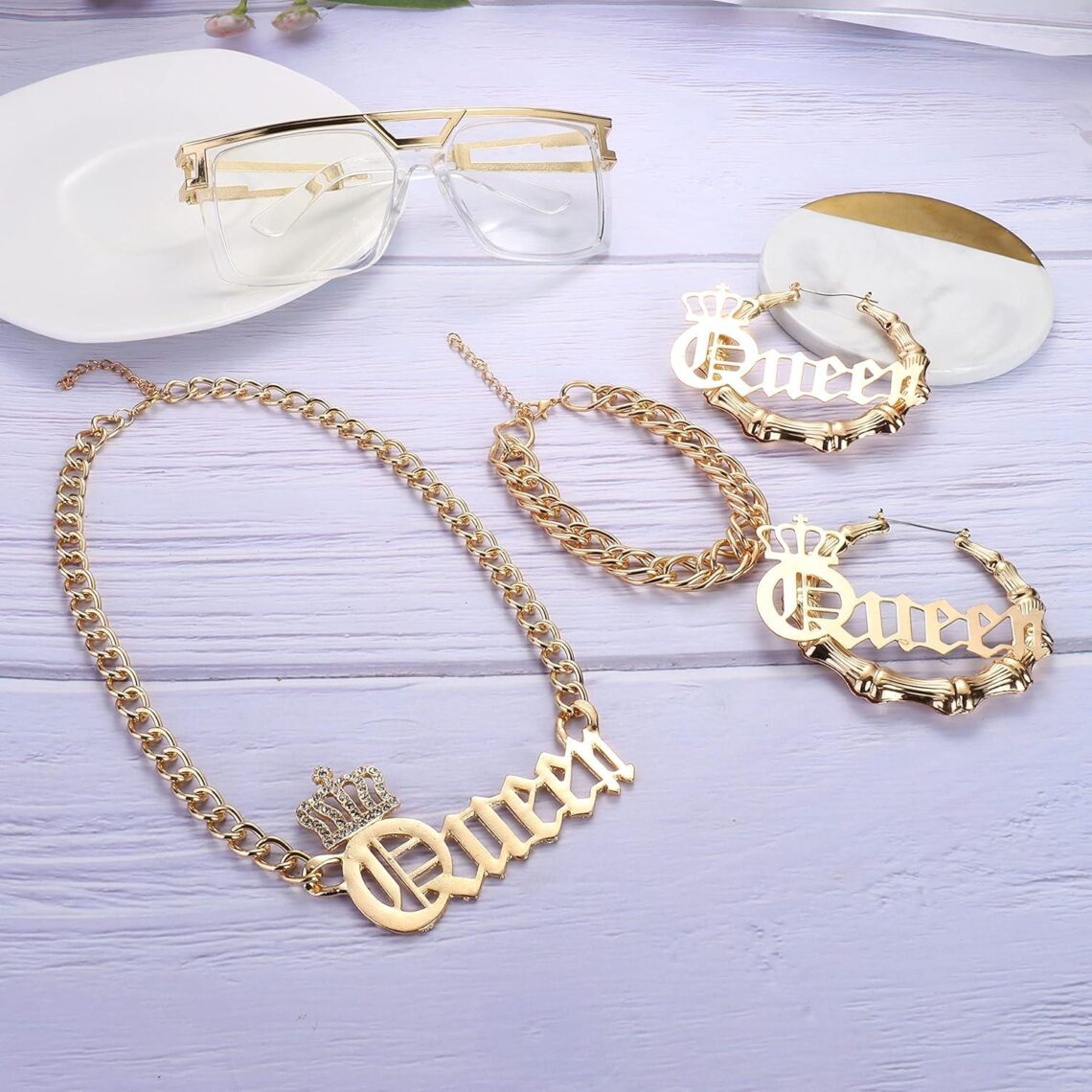 Best Costume Jewelry Set – THUNARAZ 80s/90s Hip Hop Queen Costume Review