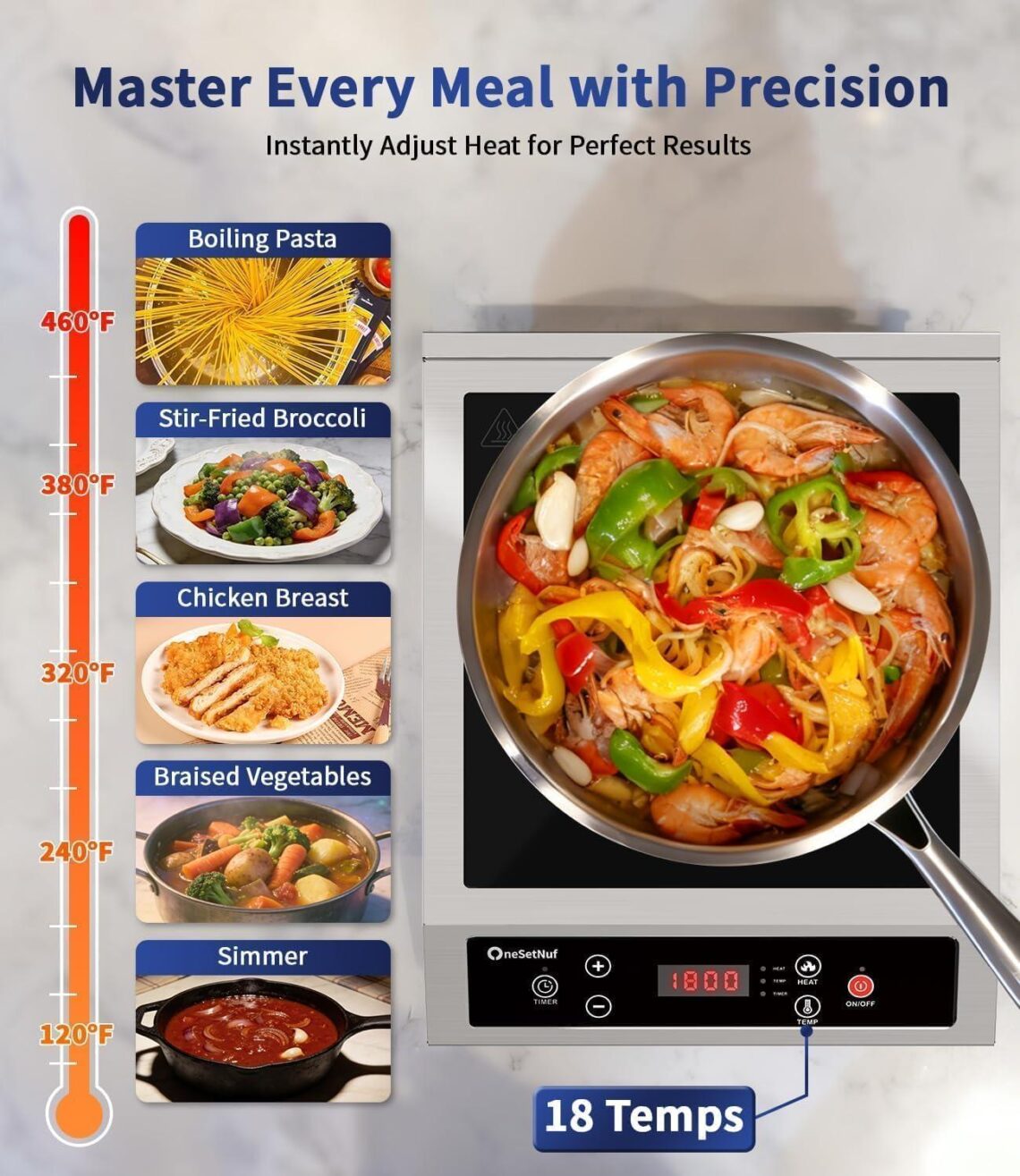 Best Induction Cooktop – Stainless Steel Portable Burner with Precise Control