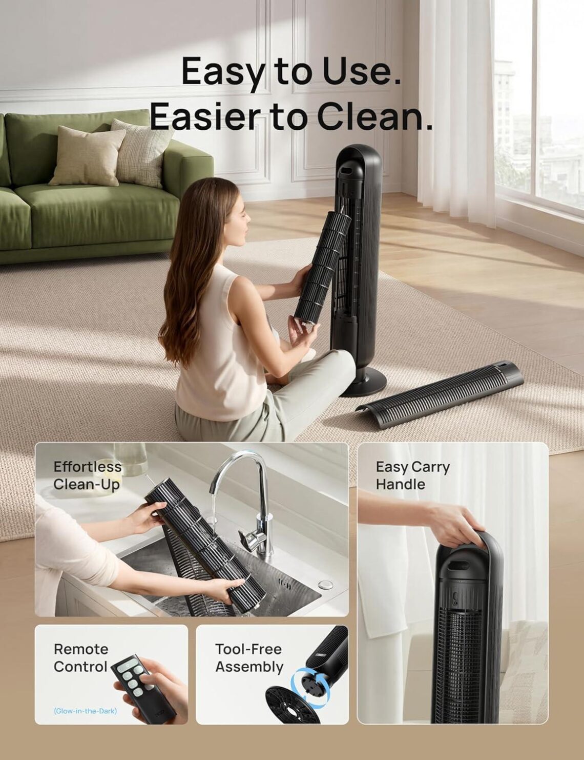 Best Bedroom Fan – DREO Tower Fan, Upgraded DC Motor, Quiet, Remote Review