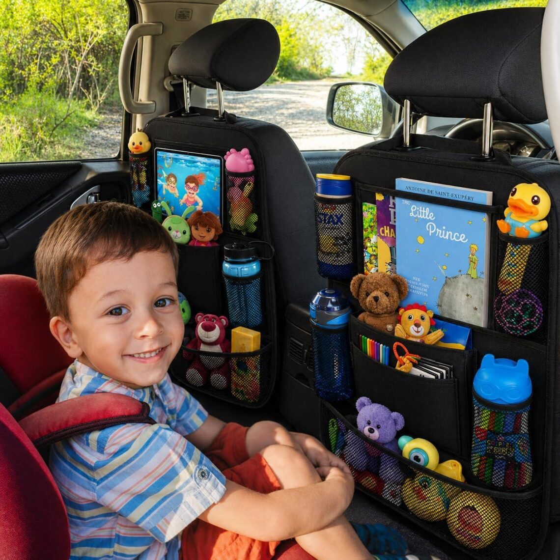 Best Car Organizer – ULEEKA 10″ Table & 9 Pocket Seat Protectors Review