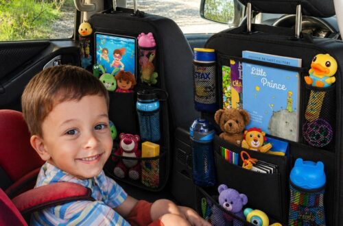 Best Car Organizer – ULEEKA 10″ Table & 9 Pocket Seat Protectors Review