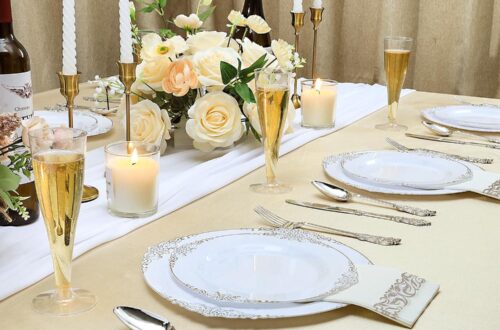 Best Champagne Flutes – Bestluck 100 Pack Plastic, Silver Glitter Review